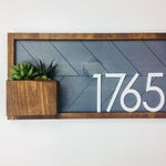 Weston Housewarming Idea: Address Sign with Planter - Contemporary Address Plaque for Modern Homes - Custom House Numbers