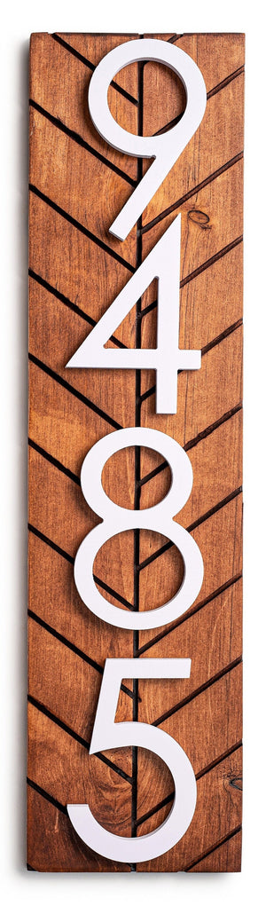 Chesapeake Custom Vertical Address Sign - Modern Address Plaque with Large House Numbers, Perfect Personalized Address Number Sign for Home
