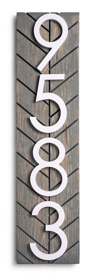 Chesapeake Custom Vertical Address Sign - Modern Address Plaque with Large House Numbers, Perfect Personalized Address Number Sign for Home