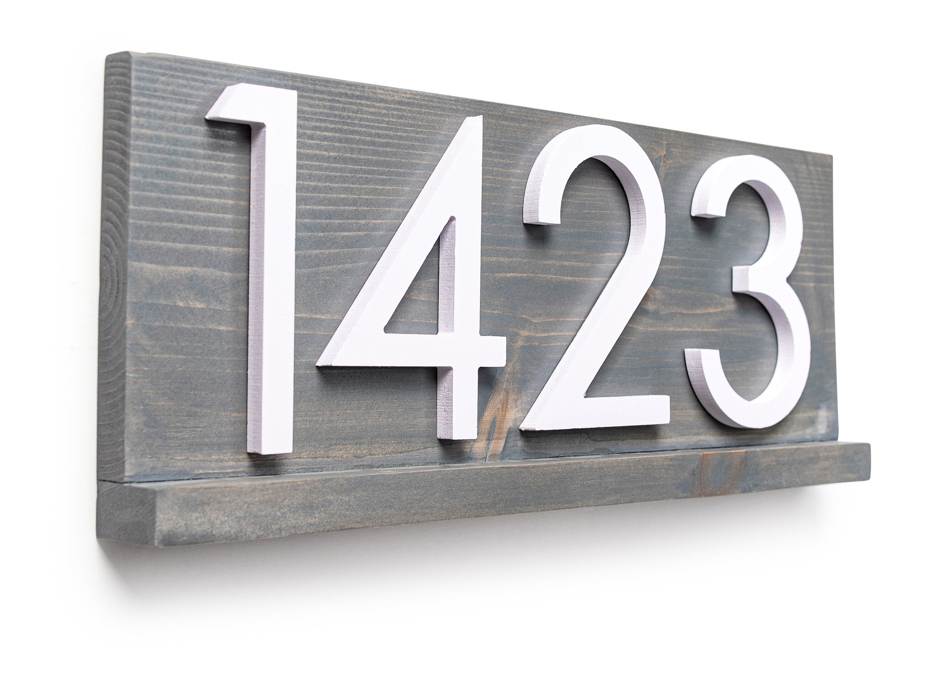 Delmar Contemporary House Address Plaque - Personalized Sign with Custom Name for Modern Homes