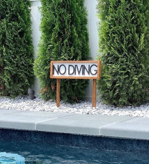 Pool Signs, Pool Rule Sign, No Diving! Fun Pool Decor for Backyards and Decks Personalized Pool Sign, Customizable Pool Rules, Deck Decor