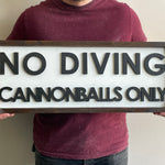 Pool Signs, Pool Rule Sign, No Diving! Fun Pool Decor for Backyards and Decks Personalized Pool Sign, Customizable Pool Rules, Deck Decor