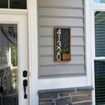 Cresswell Planter House Number Sign, Stunning Vertical Address Sign with a Built-in Wood Address Sign Planter, Unique Succulent Planter
