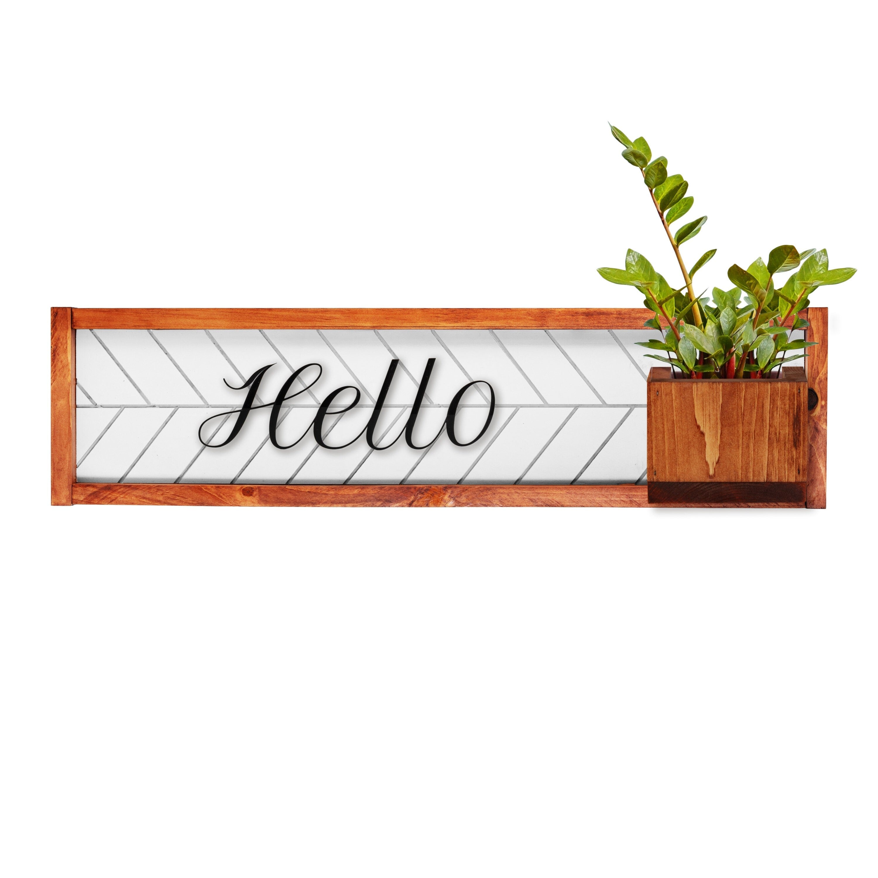 Pennfield Handmade Wooden 'Hello' Door Hanger | Realtor Gift | Farmhouse Style Front Door Decor