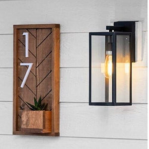 Cresswell Planter House Number Sign, Stunning Vertical Address Sign with a Built-in Wood Address Sign Planter, Unique Succulent Planter