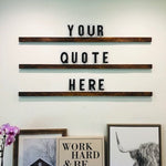 XL LETTERBOARD Wood Gram Statement Wall Sign - Inspirational Quotes on Letterboard Ledges