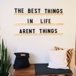 XL LETTERBOARD Wood Gram Statement Wall Sign - Inspirational Quotes on Letterboard Ledges