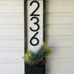 Fairview Modern Address Sign with Wall Mounted Planter - Outdoor Home Decor that Makes a Statement