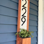 Vienna Personalized Shiplap Address Sign - Custom House Number Sign with Plant Holder - Perfect Housewarming Gift