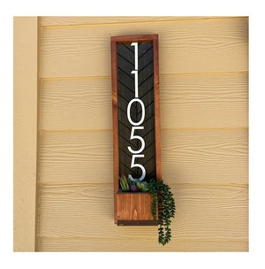 Fairview Vintage Style Hanging Planter with Custom House Numbers - Personalized Front Porch Decor