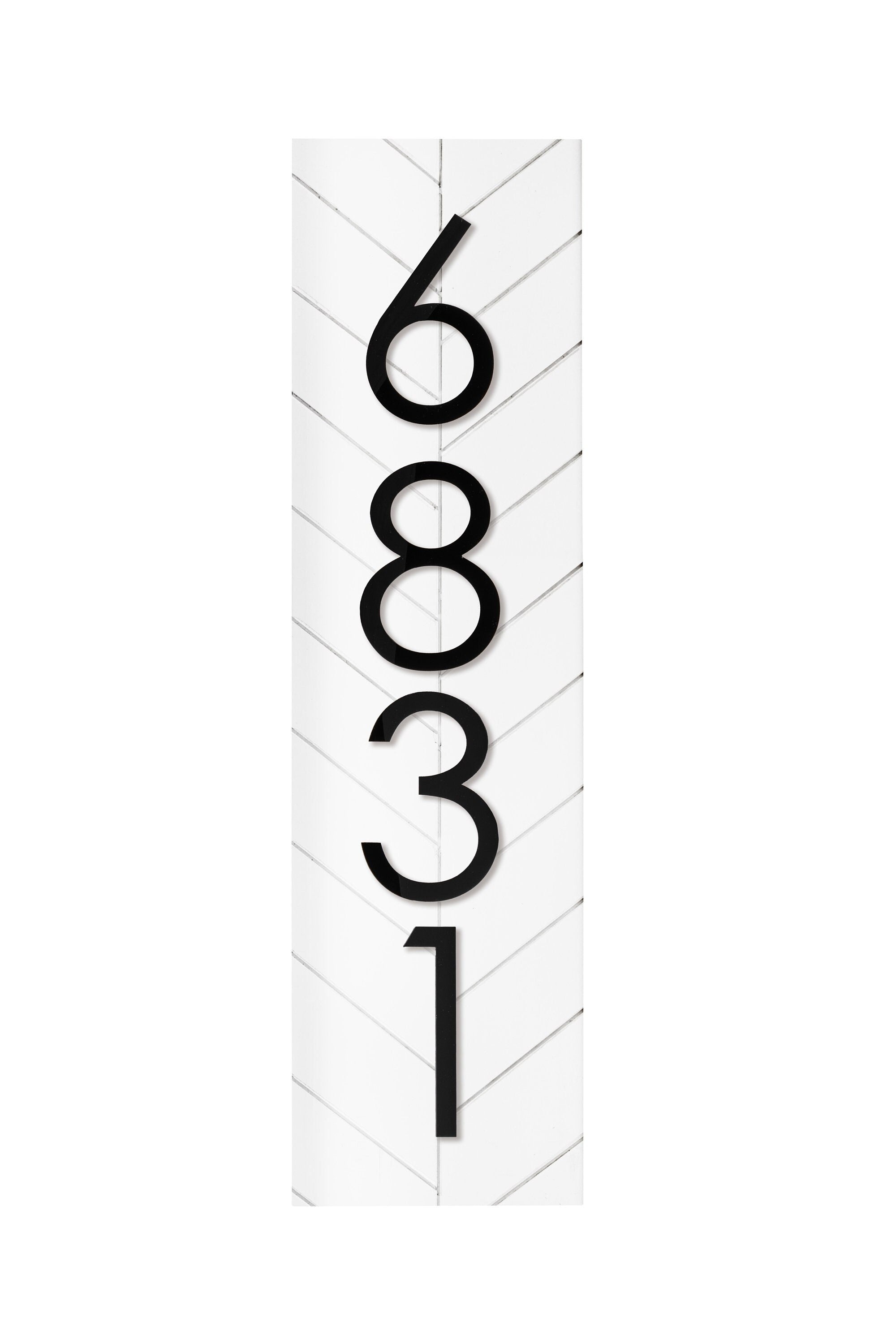 Chesapeake Modern UV & Weatherproof Acrylic Vertical Address Plaque - Personalized House Numbers for Outside and Porch