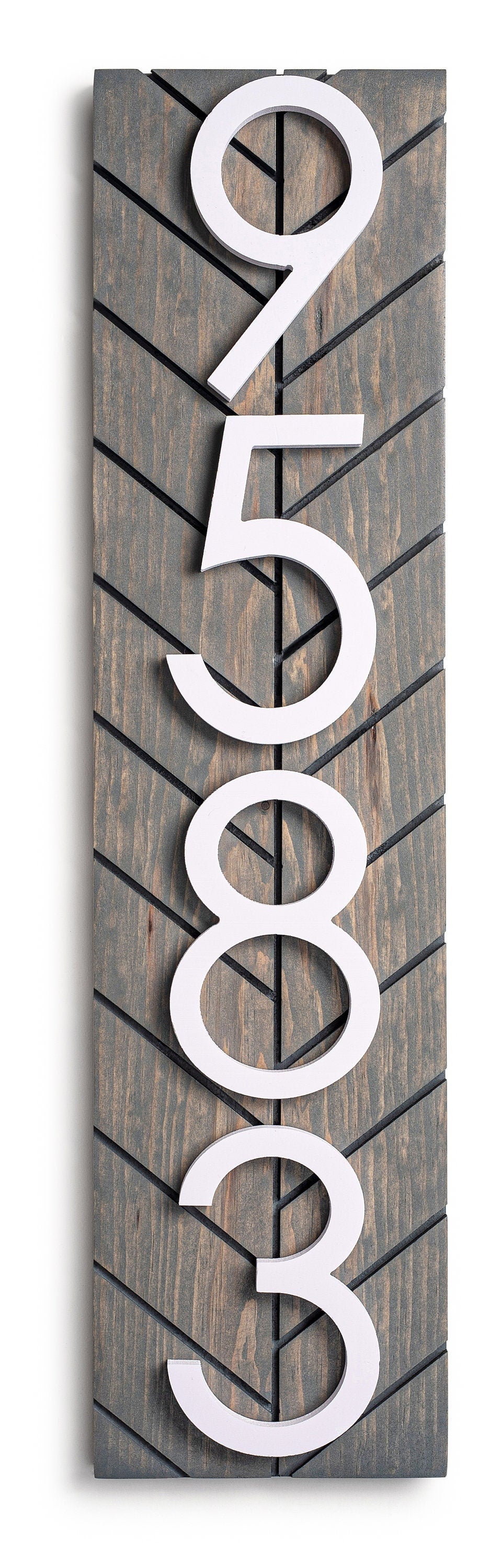 Chesapeake Housewarming Gift: Chesapeake Modern Address Plaque for Porch and Outside - Stylish House Numbers and Door Decor