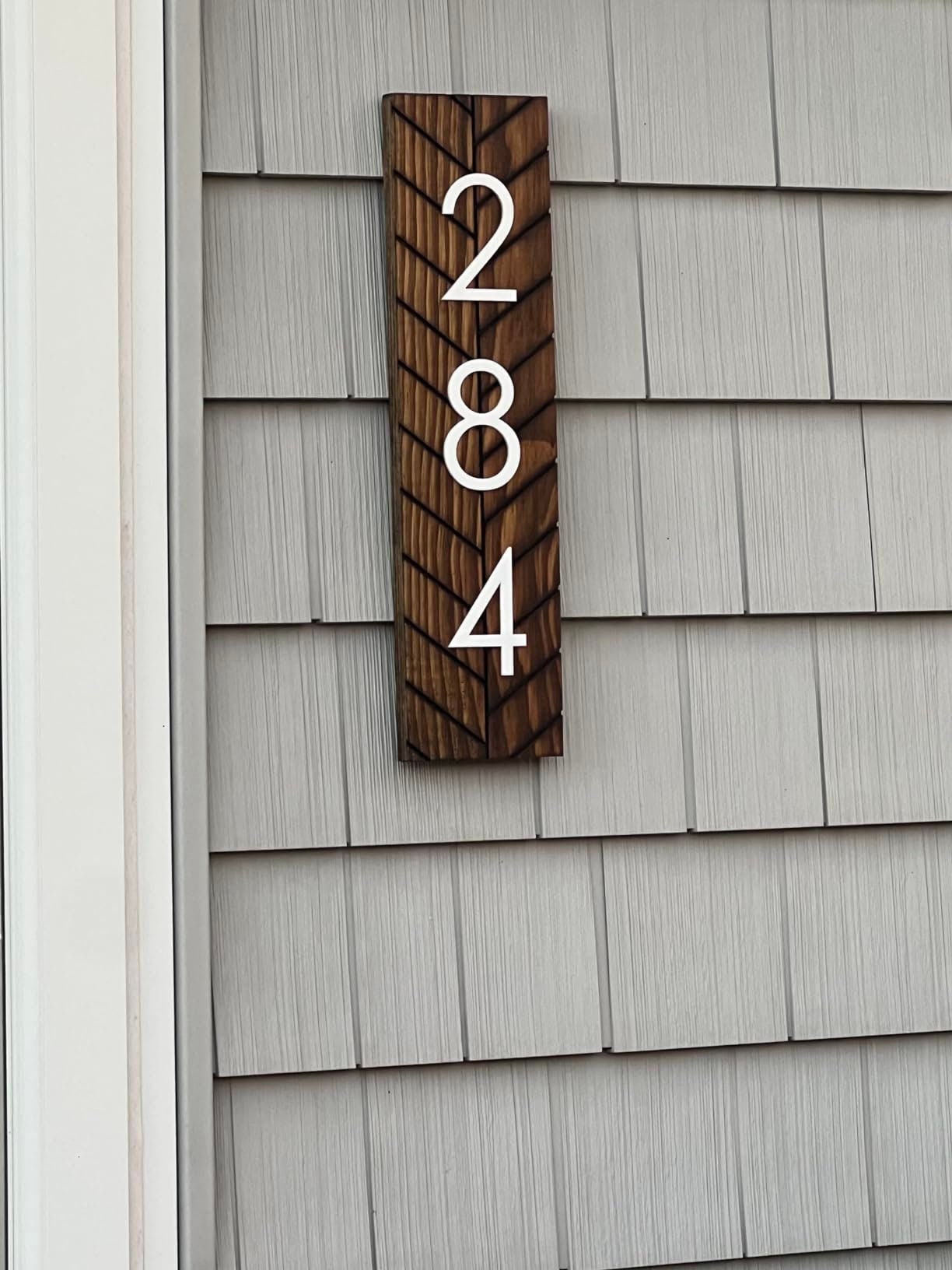 Chesapeake Custom Vertical Address Sign - Modern Address Plaque with Large House Numbers, Perfect Personalized Address Number Sign for Home